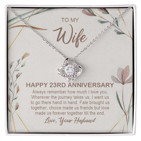 23rd Wedding Anniversary Wife Gift – 23rd Anniversary Love Knot Necklace Gift For Wife