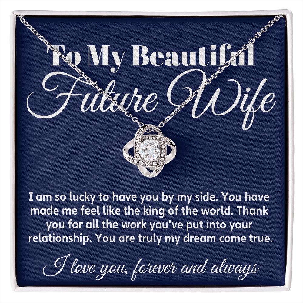 To My Future Wife Love Knot Necklace - Soulmate Necklaces for Women, Engagement Gift for Girlfriend Soulmate Jewelry Womens Jewelry Gifts Romantic Gifts for Her