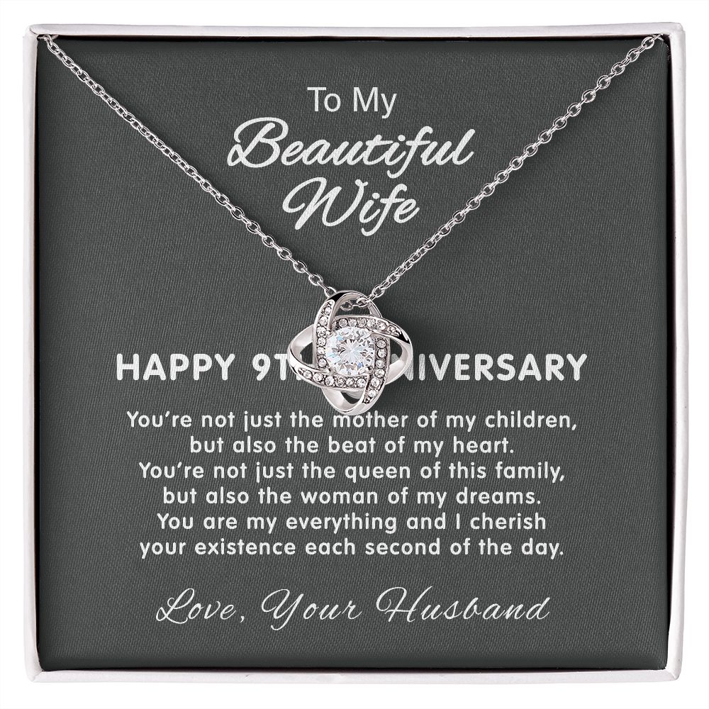 9 Year Wedding Jewelry Gift For Wife – 9th Anniversary Necklace Gift For Her – 9 Year Anniversary Wedding Present – 9th Wedding Anniversary Wife Gift