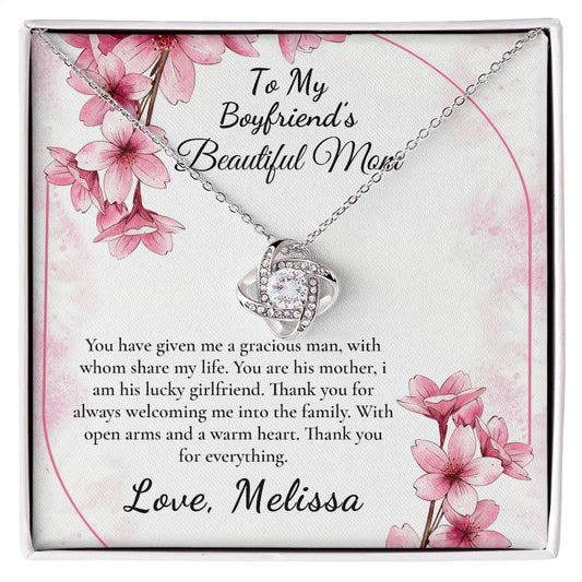 Boyfriend Mom Necklace, Gift for Boyfriend Mother, Birthday Gift, Boyfriends Mom Christmas Gift, Mothers Day Gift for Boyfriends Mom VC2311 (Melissa)