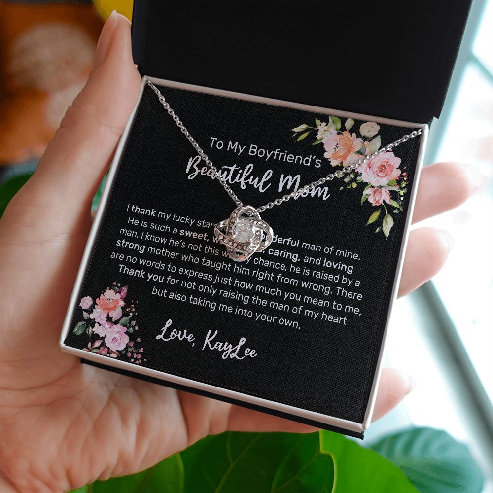 Boyfriend Mom Necklace,Gift for Boyfriend Mother,Birthday Gift,Christmas Gift,Mothers Day Gift for Boyfriends Mom Message Card tt2411 (Kaylee)