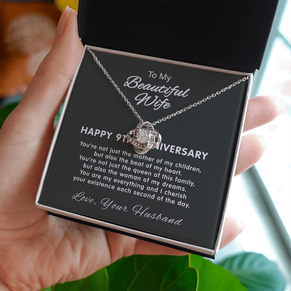 9 Year Wedding Jewelry Gift For Wife – 9th Anniversary Necklace Gift For Her – 9 Year Anniversary Wedding Present – 9th Wedding Anniversary Wife Gift