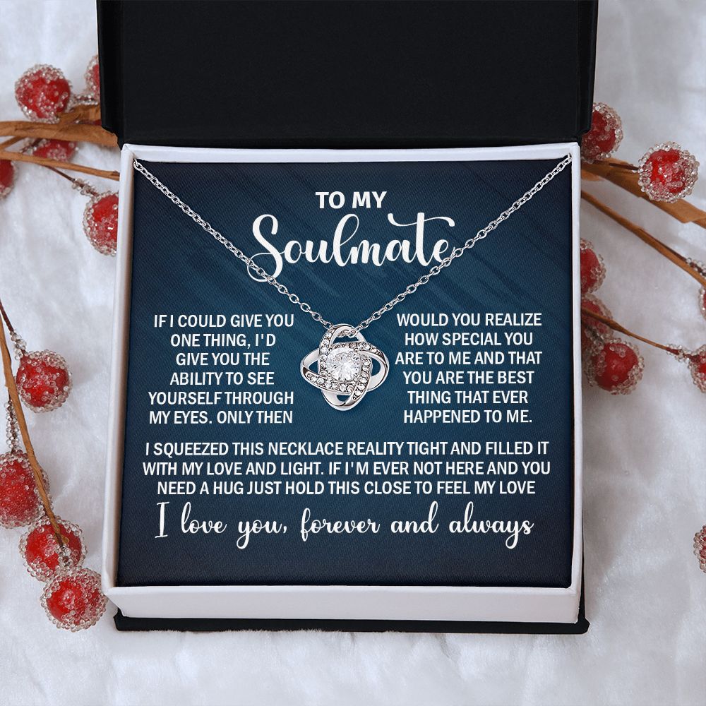 To My Soulmate Necklace Gift for Her on Anniversary, Birthday, Christmas, New Year