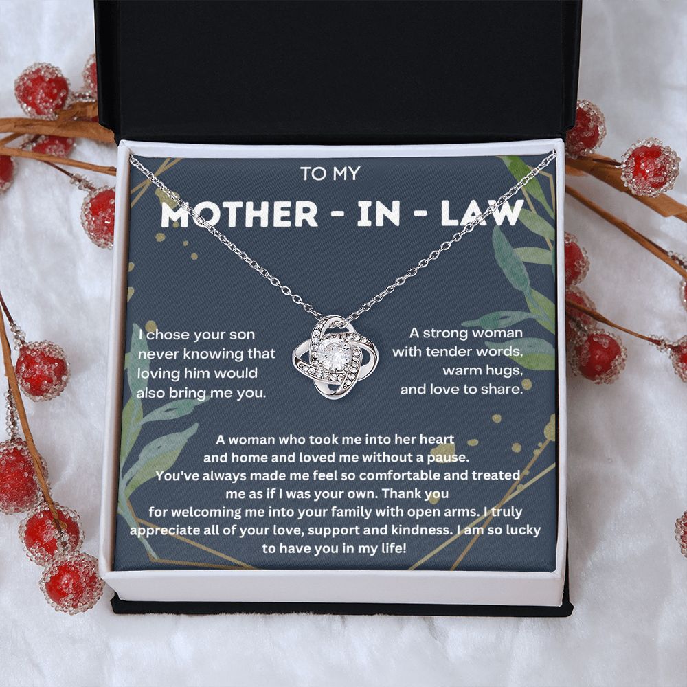 Personalized Mother-in-Law Christmas Gift: Daughter-in-Law Necklace with Message Card - Perfect Christmas Gift