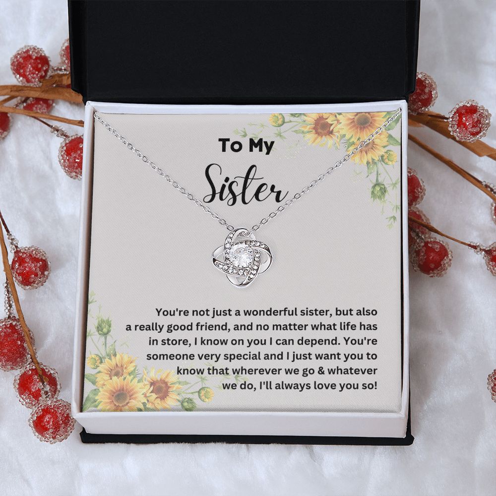 Sisters Necklace with Sentimental Message Card - Thoughtful Gift for Sister - Meaningful Gift for Sisters from Sister