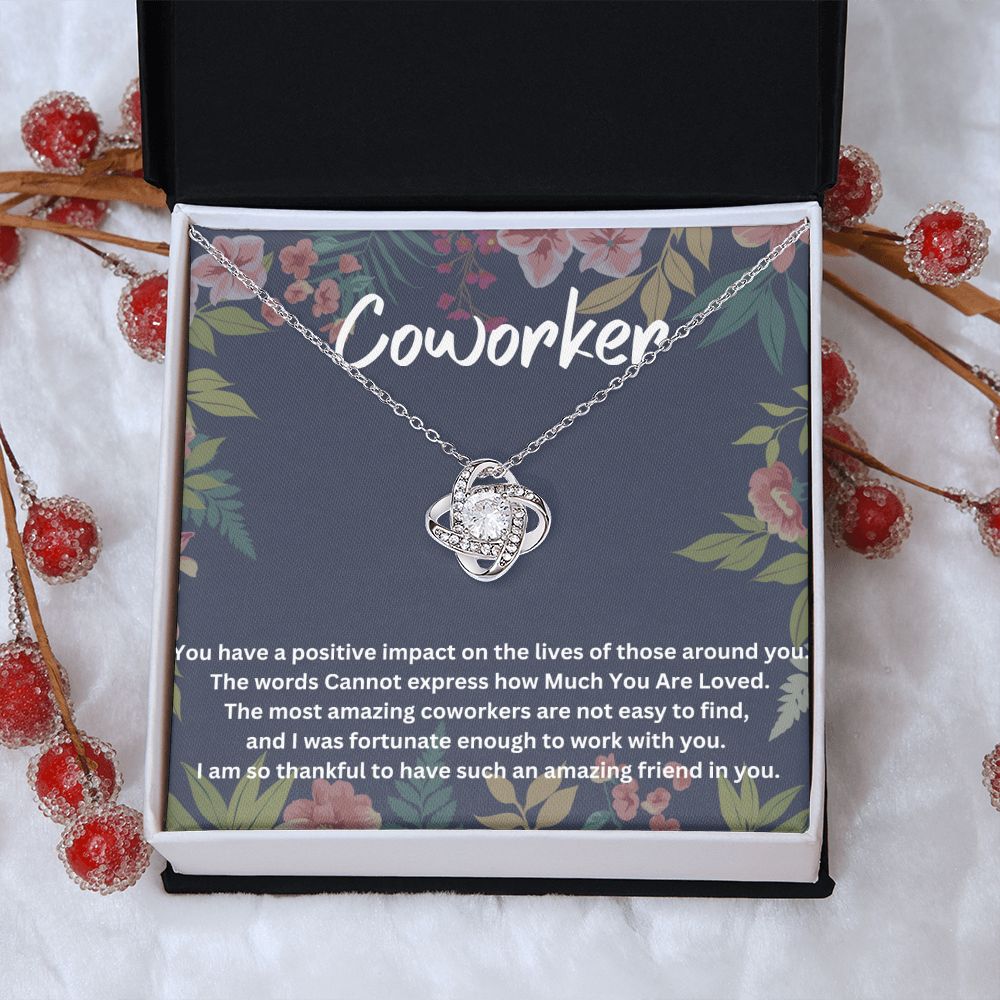 Personalized Coworker Leaving Gift for Women - Engraved Necklace with Meaningful Message
