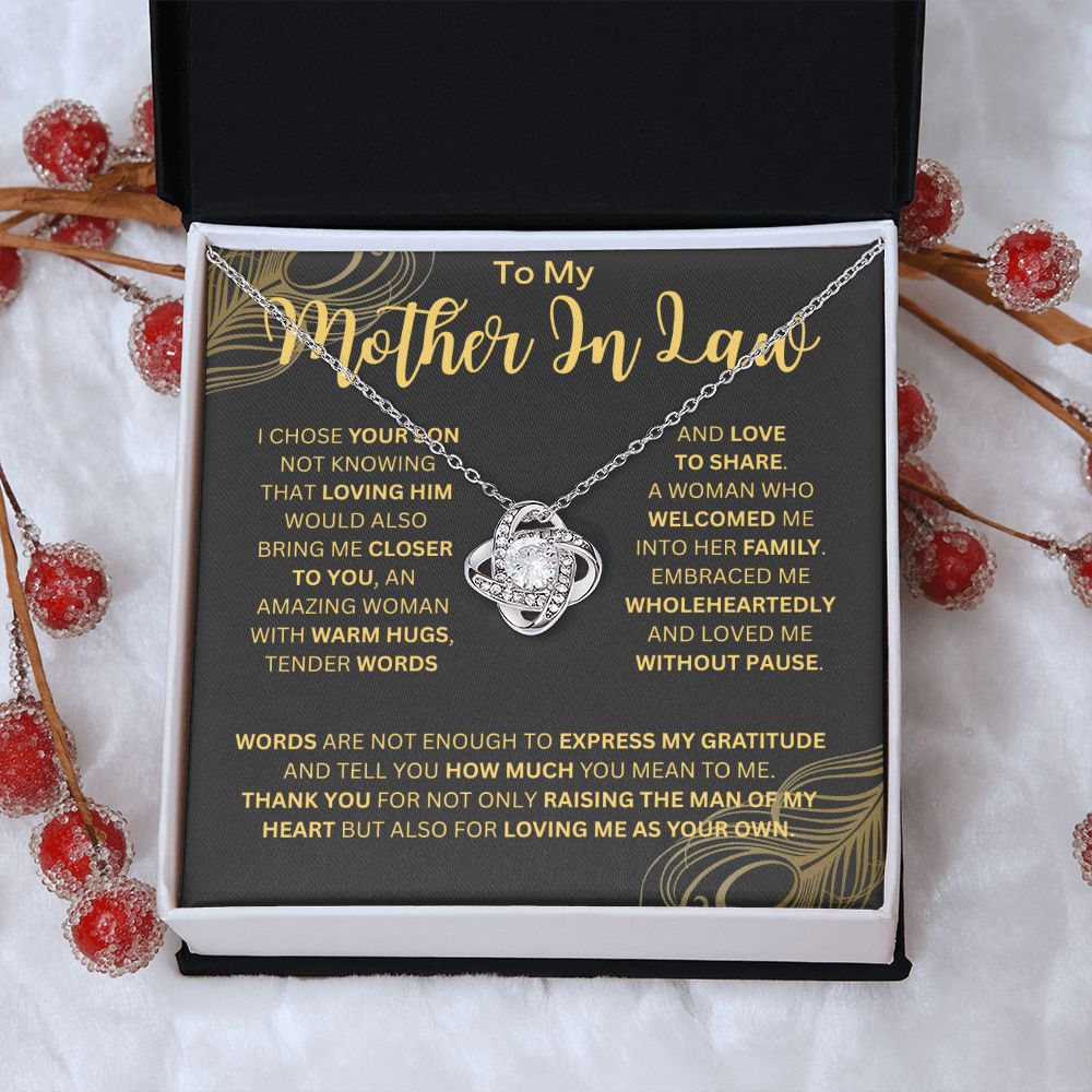Heartfelt Christmas Gift for Mother-in-Law: Daughter-in-Law Necklace with Message Card