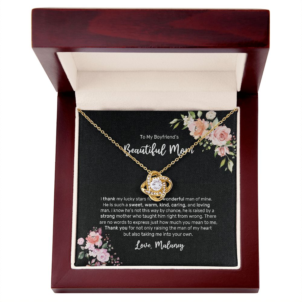 Boyfriend Mom Necklace,Gift for Boyfriend Mother,Birthday Gift,Christmas Gift,Mothers Day Gift for Boyfriends Mom Message Card tt2411 (Malaney)