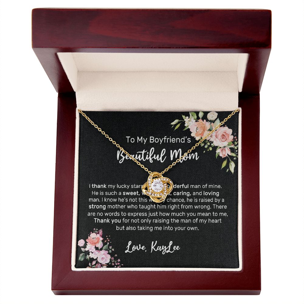 Boyfriend Mom Necklace,Gift for Boyfriend Mother,Birthday Gift,Christmas Gift,Mothers Day Gift for Boyfriends Mom Message Card tt2411 (Kaylee)