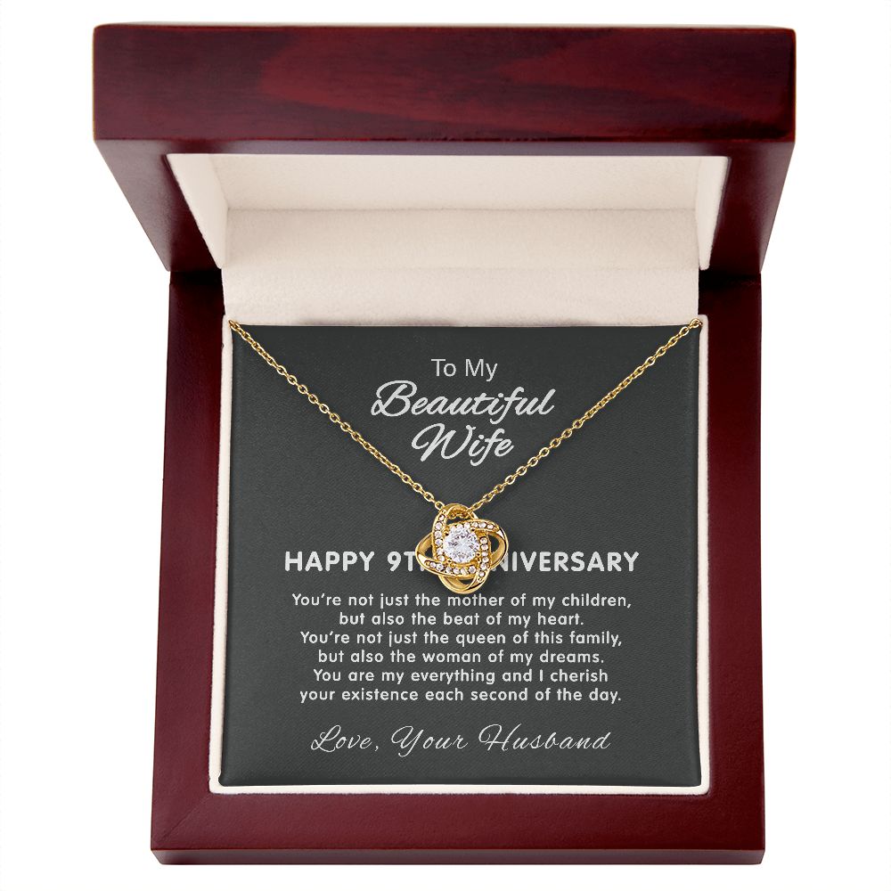 9 Year Wedding Jewelry Gift For Wife – 9th Anniversary Necklace Gift For Her – 9 Year Anniversary Wedding Present – 9th Wedding Anniversary Wife Gift
