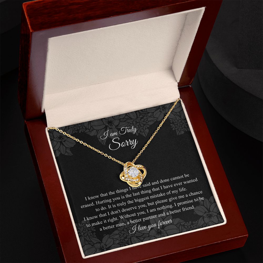 Love Knot, I'm Sorry Gift, Sorry Card, Apology Necklace JWSN110637 B0BLLXR12B
