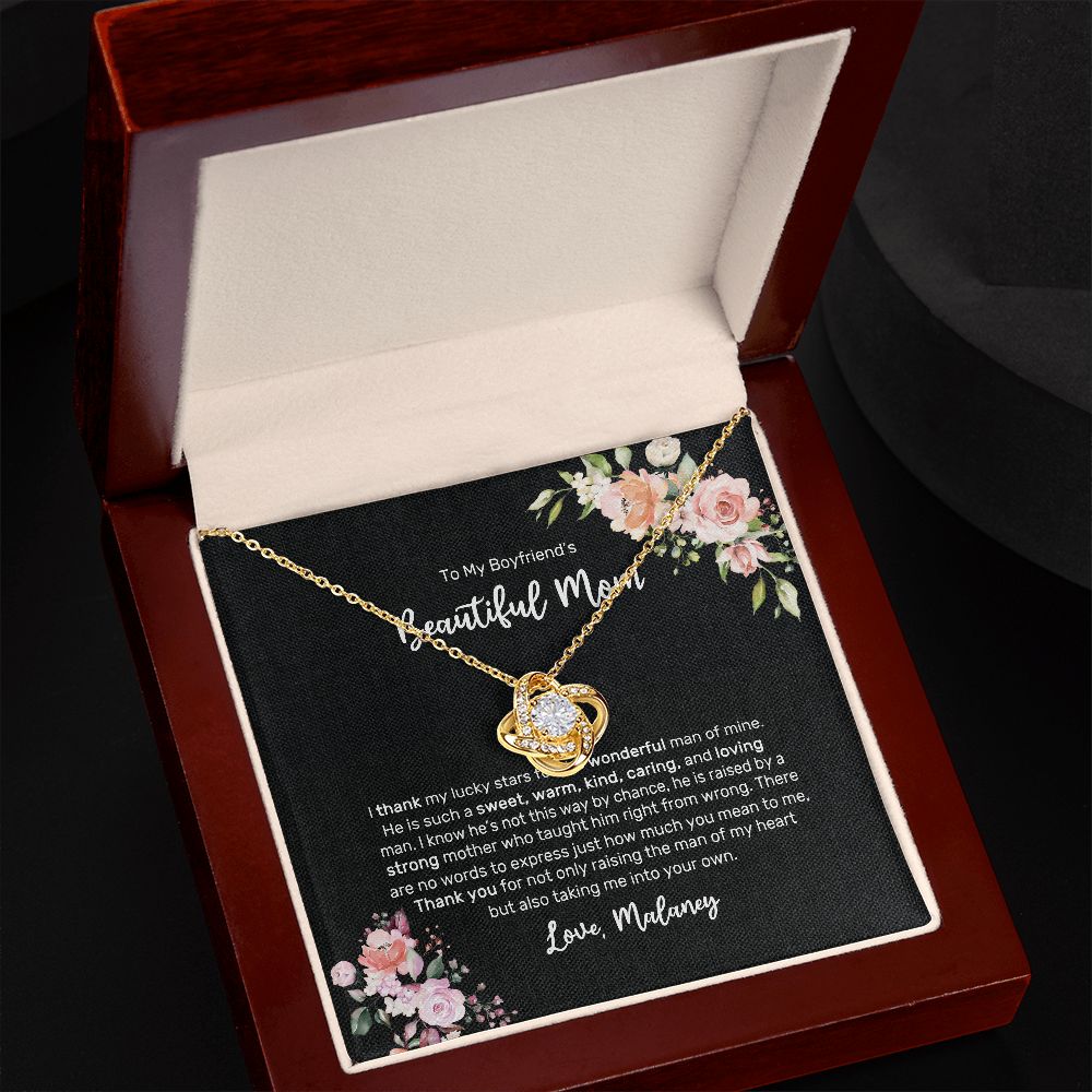 Boyfriend Mom Necklace,Gift for Boyfriend Mother,Birthday Gift,Christmas Gift,Mothers Day Gift for Boyfriends Mom Message Card tt2411 (Malaney)