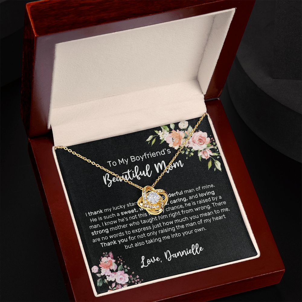 Boyfriend Mom Necklace,Gift for Boyfriend Mother,Birthday Gift,Christmas Gift,Mothers Day Gift for Boyfriends Mom Message Card tt2411 (Dannielle)