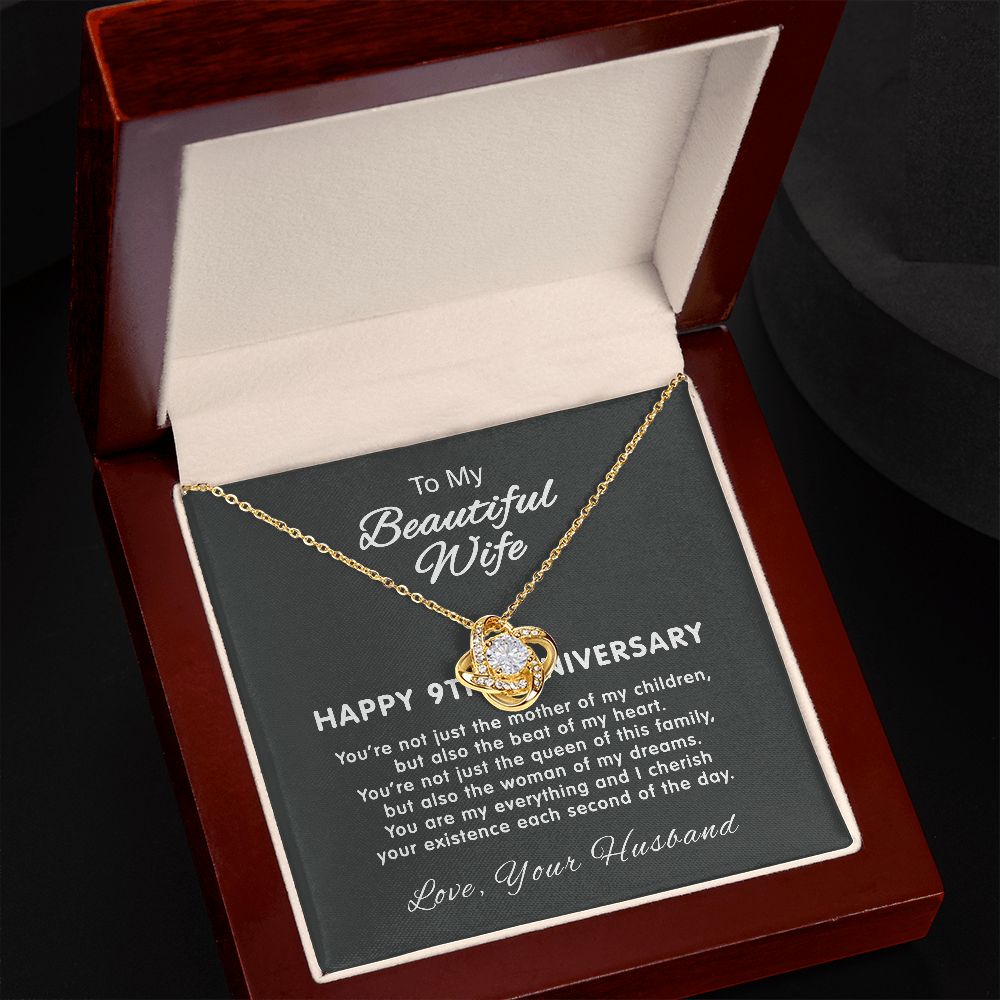 9 Year Wedding Jewelry Gift For Wife – 9th Anniversary Necklace Gift For Her – 9 Year Anniversary Wedding Present – 9th Wedding Anniversary Wife Gift