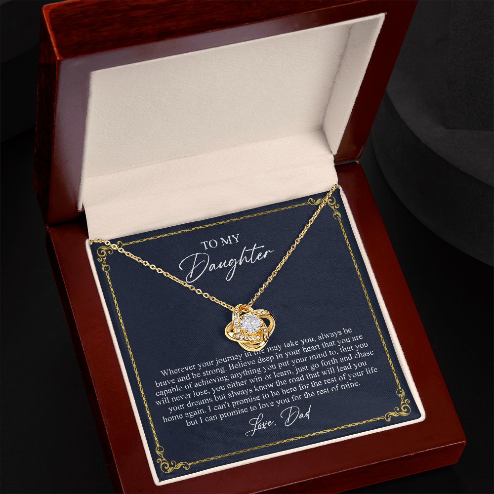 To My Beautiful Daughter Love Knot Necklace B0BLNCH24H