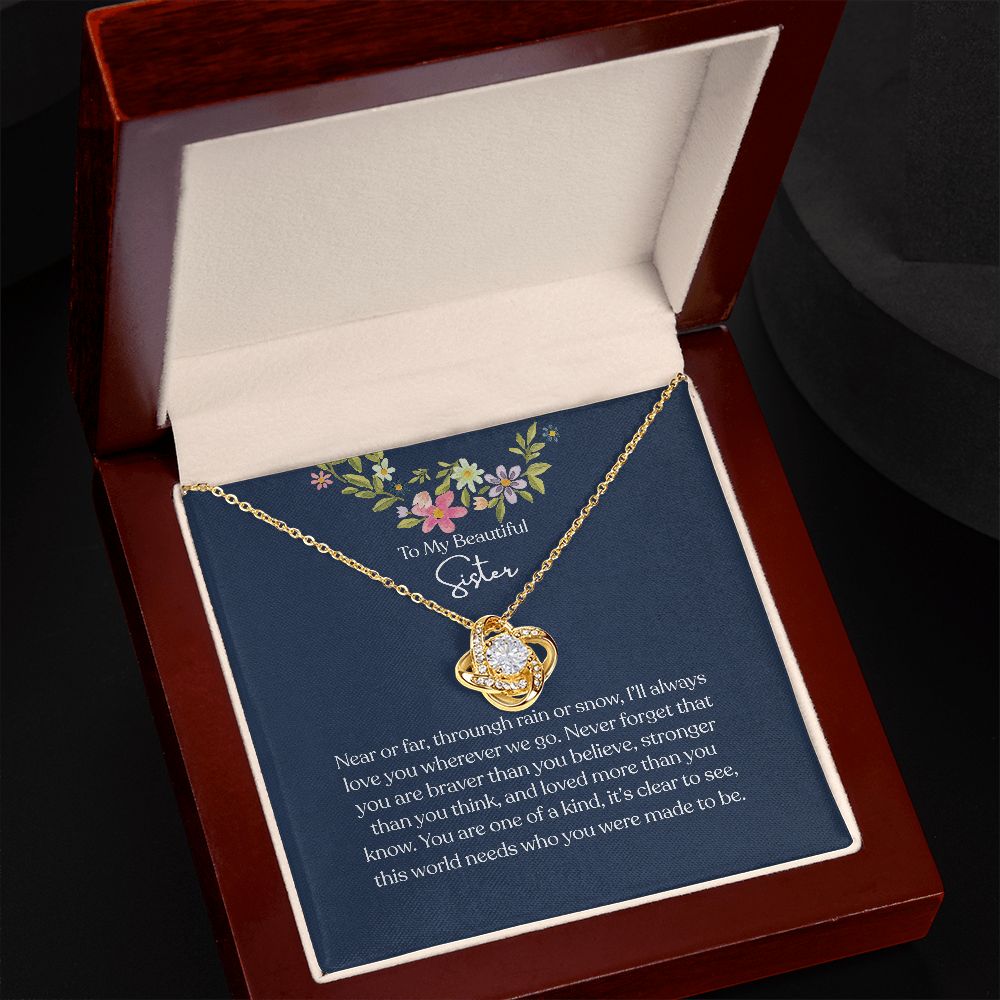 Love Knot Necklace To My Sister Gift For Sister's Birthday Gift From Brother ttstore-1012-01x1 B0BPN65QBS