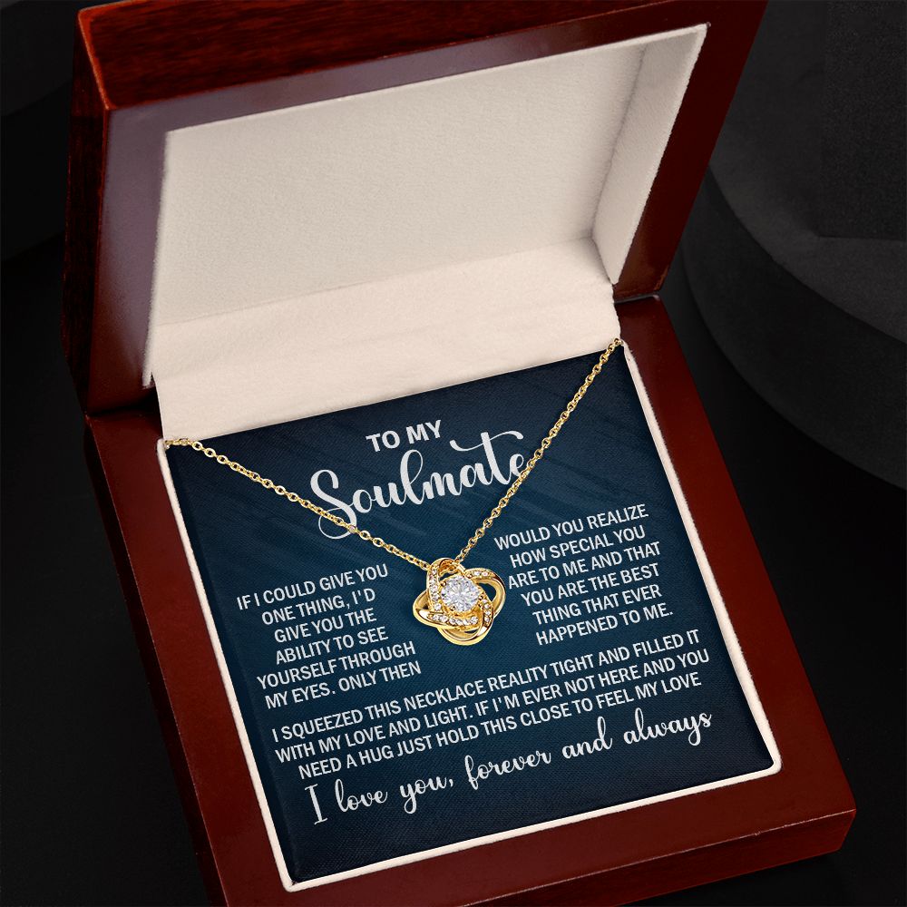 To My Soulmate Necklace Gift for Her on Anniversary, Birthday, Christmas, New Year