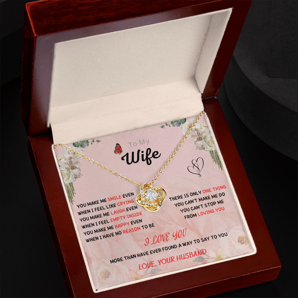 Forever and Always - To My Beautiful Wife with Love Knot Necklace and Romantic Message for Special Occasions 200206