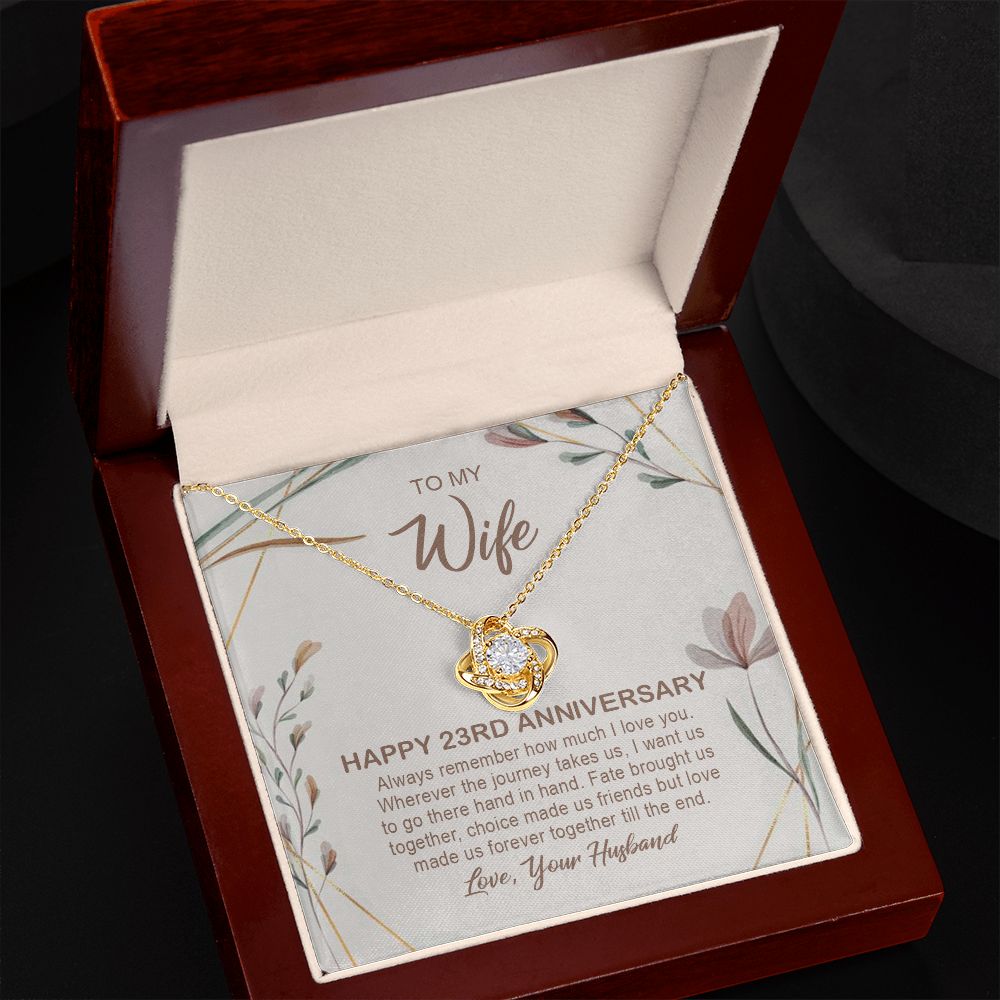 23rd Wedding Anniversary Wife Gift – 23rd Anniversary Love Knot Necklace Gift For Wife