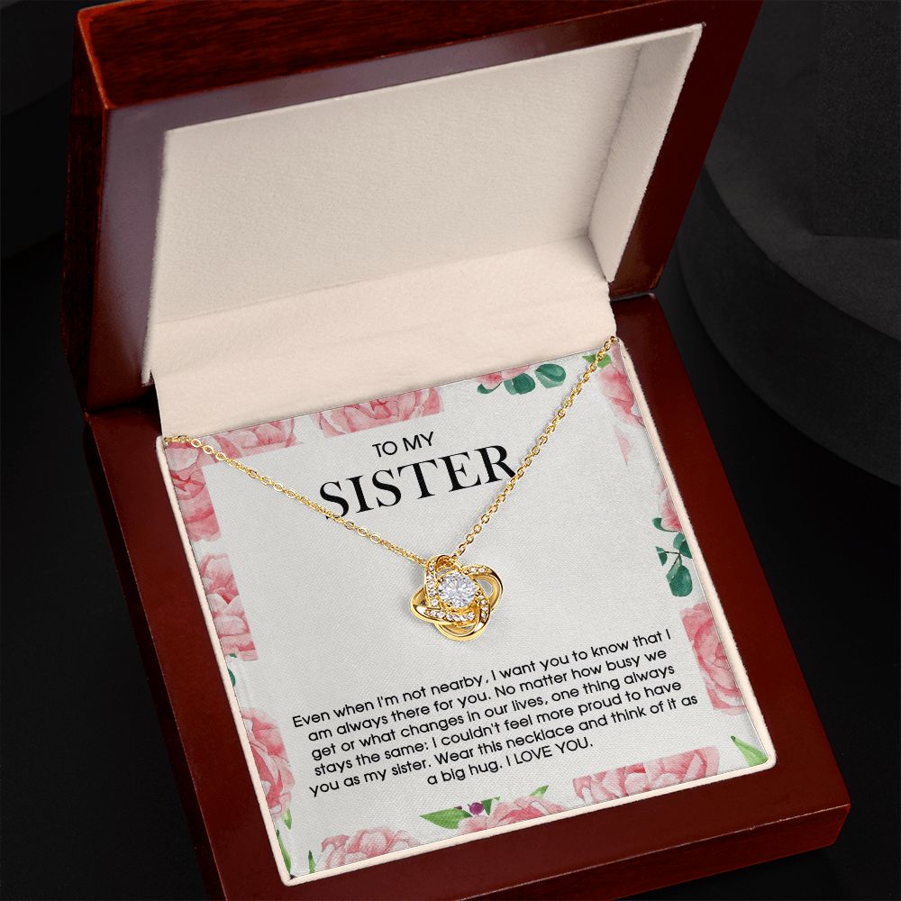 To My Sister Love Knot Necklace Gift With Notecard | Christmas Gift For Sister | Sister Gift Ideas | Sister Birthday, Thank You, Inspiring 10121 ttstore-1012-01x13