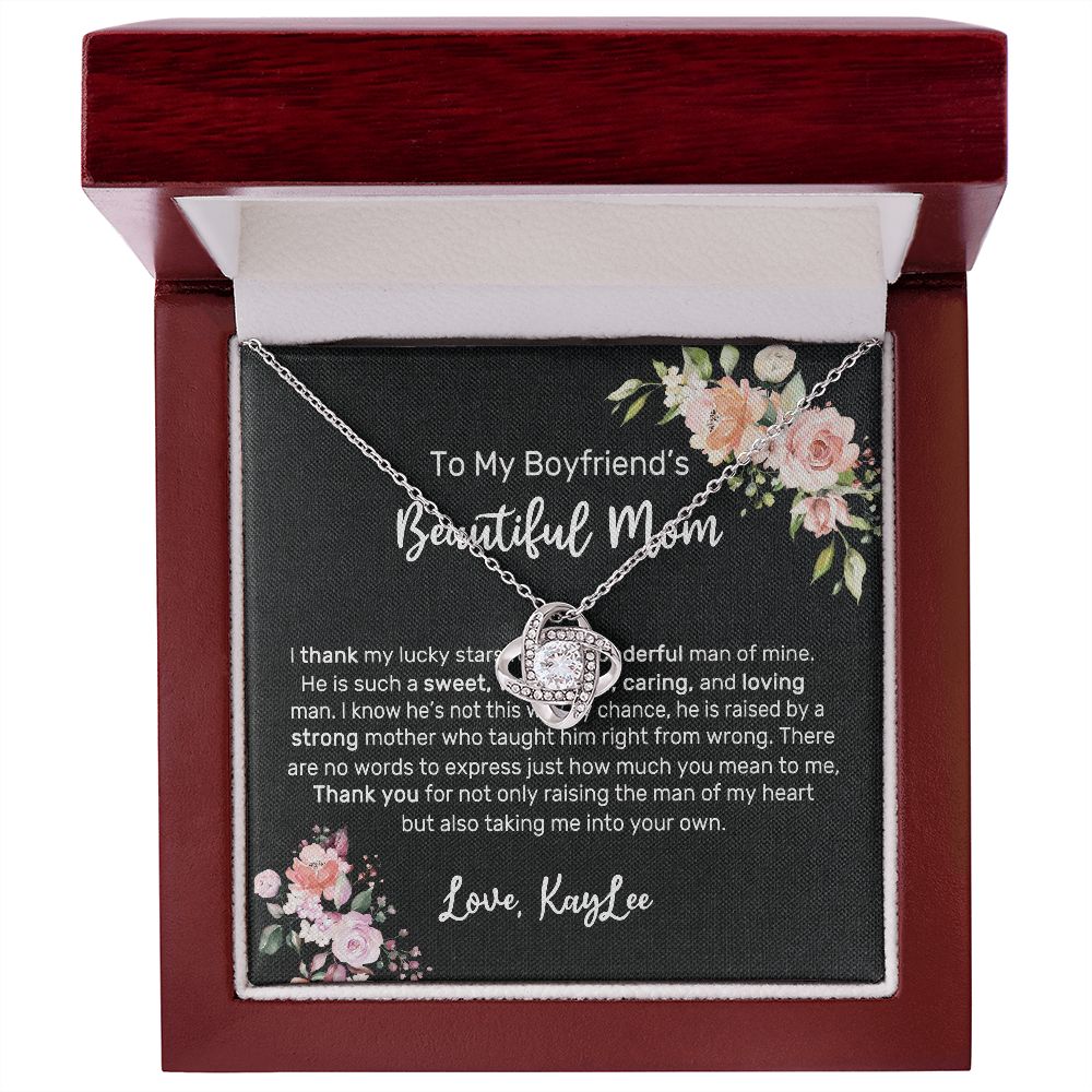 Boyfriend Mom Necklace,Gift for Boyfriend Mother,Birthday Gift,Christmas Gift,Mothers Day Gift for Boyfriends Mom Message Card tt2411 (Kaylee)