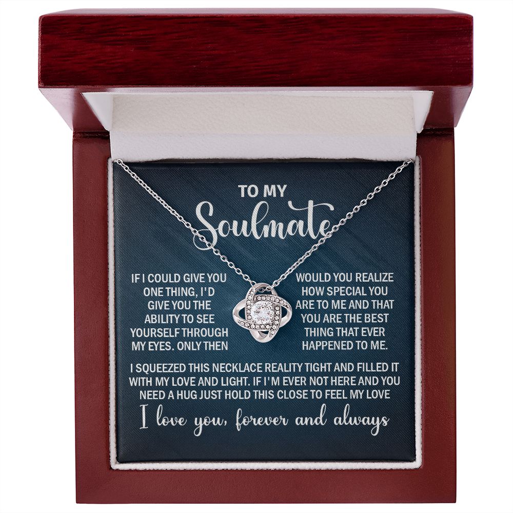 To My Soulmate Necklace Gift for Her on Anniversary, Birthday, Christmas, New Year