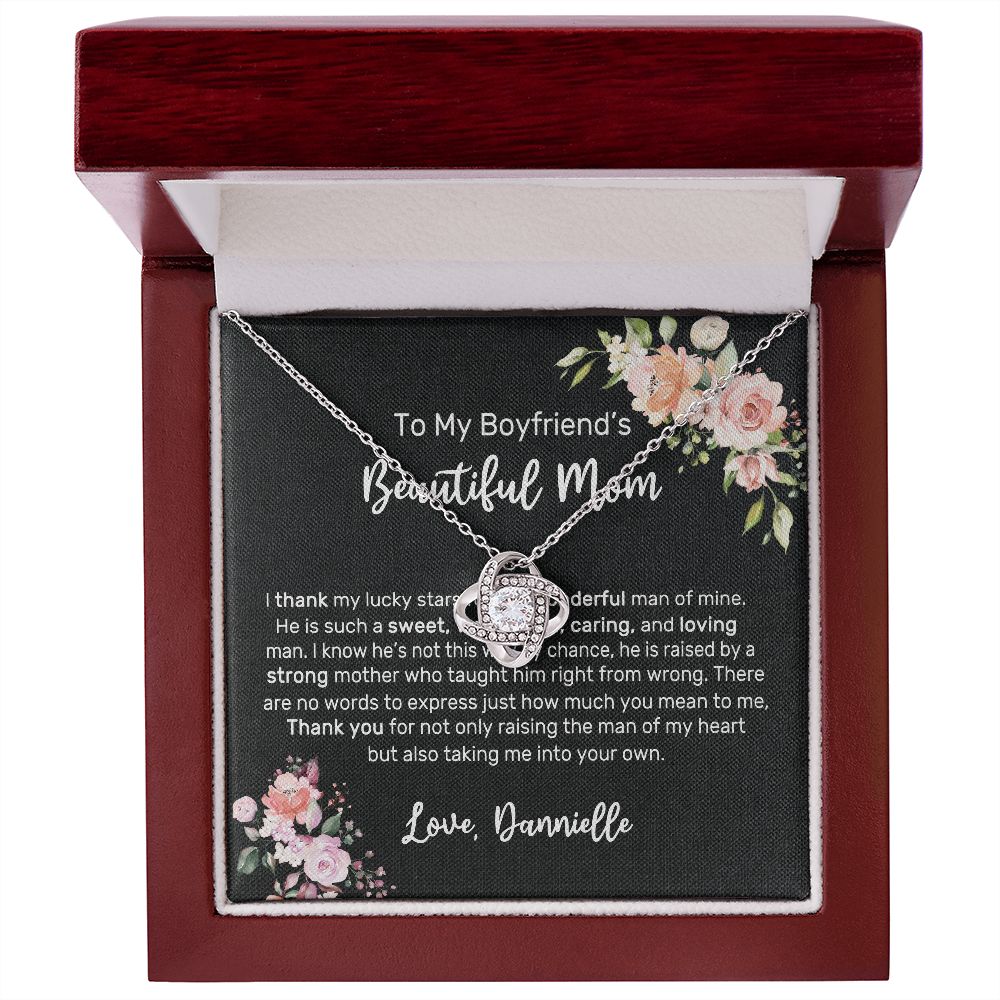 Boyfriend Mom Necklace,Gift for Boyfriend Mother,Birthday Gift,Christmas Gift,Mothers Day Gift for Boyfriends Mom Message Card tt2411 (Dannielle)