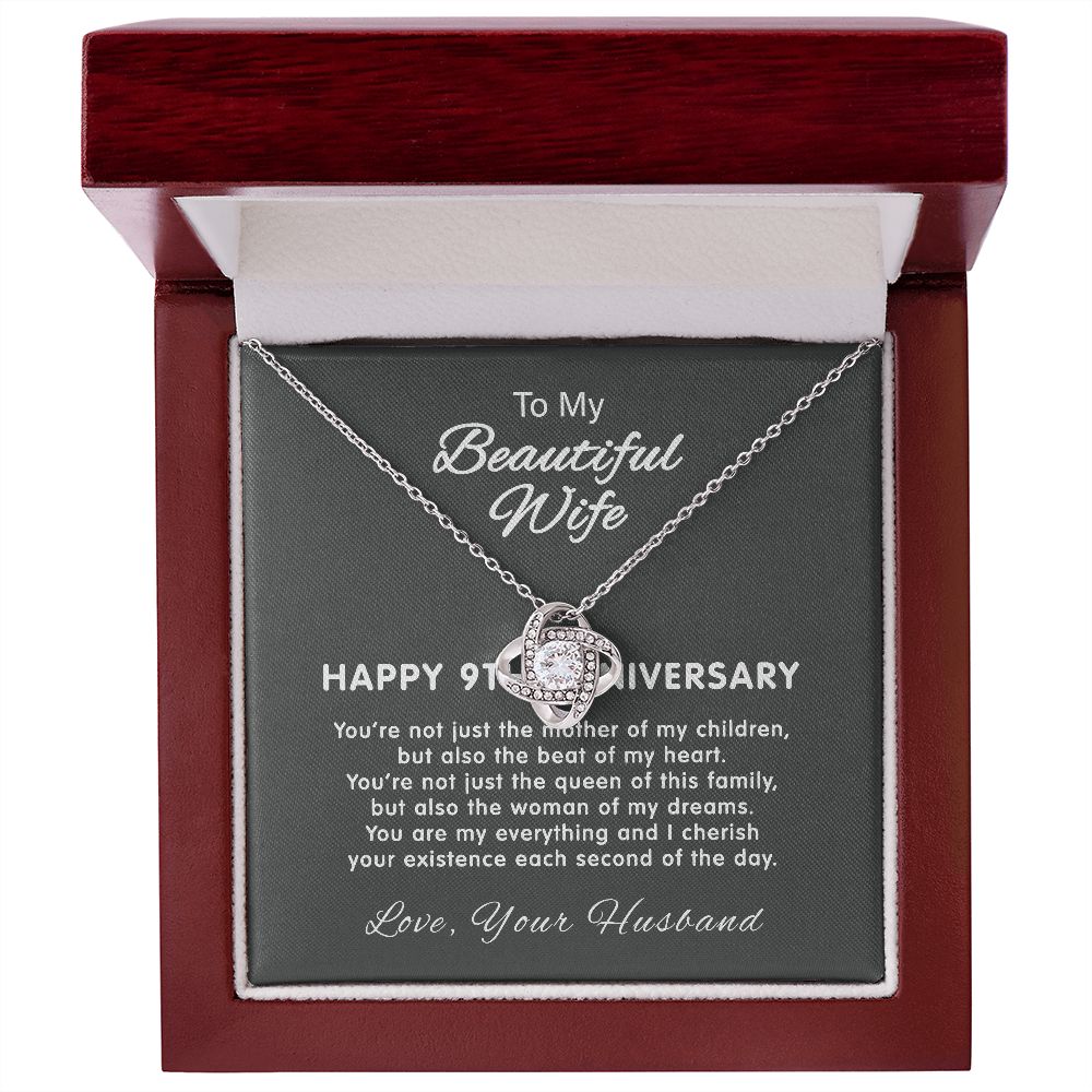 9 Year Wedding Jewelry Gift For Wife – 9th Anniversary Necklace Gift For Her – 9 Year Anniversary Wedding Present – 9th Wedding Anniversary Wife Gift