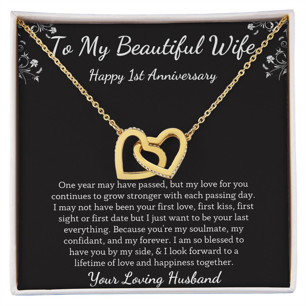 Happy 1st Anniversary - Unique tokens to mark a special occasion, Jewelry Card for Her, Best 1 Year Wedding Anniversary Gift Idea, Gift For Wife from Husband SNJW23-010311