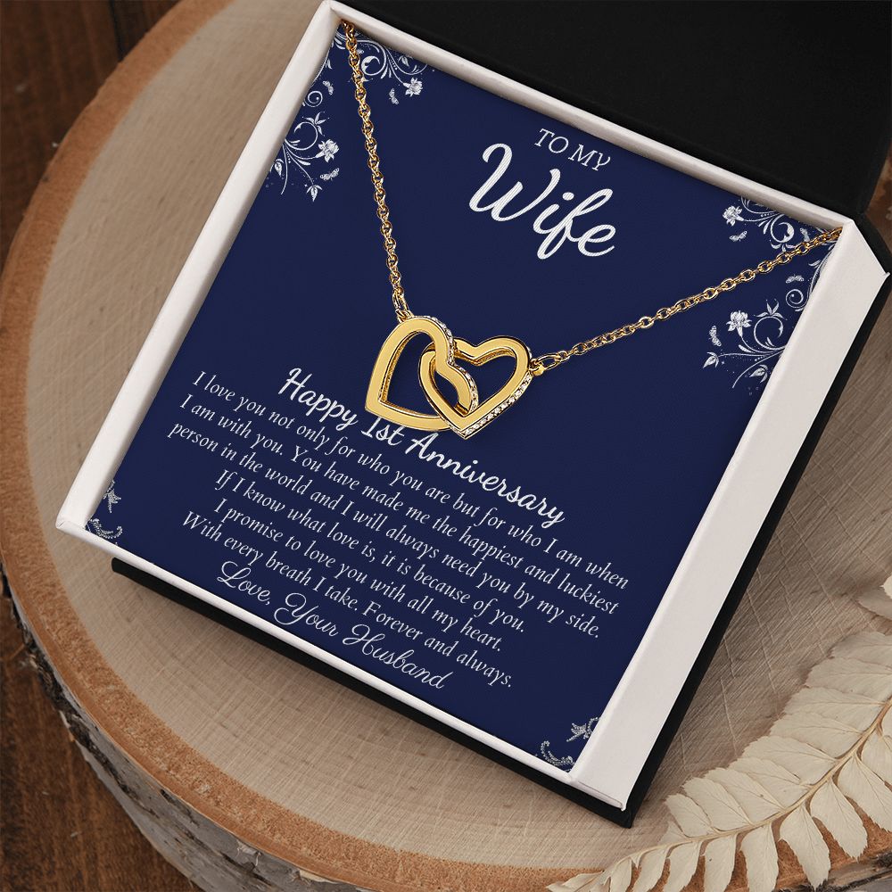 Happy 1st Anniversary - Create Lasting Memories with These Anniversary Gifts, Jewelry Card for Her, Best 1 Year Wedding Anniversary Gift Idea, Gift For Wife from Husband SNJW23-010312