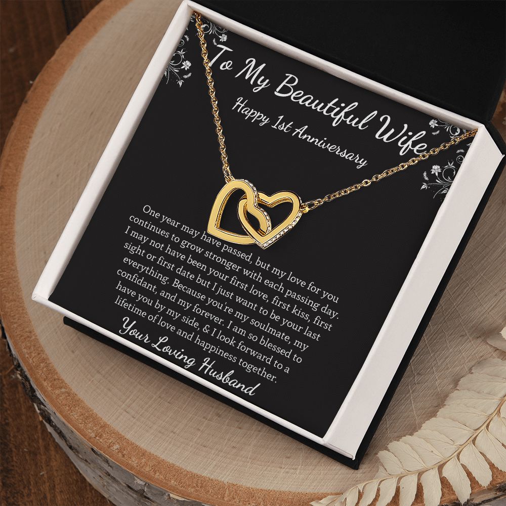 Happy 1st Anniversary - Unique tokens to mark a special occasion, Jewelry Card for Her, Best 1 Year Wedding Anniversary Gift Idea, Gift For Wife from Husband SNJW23-010311