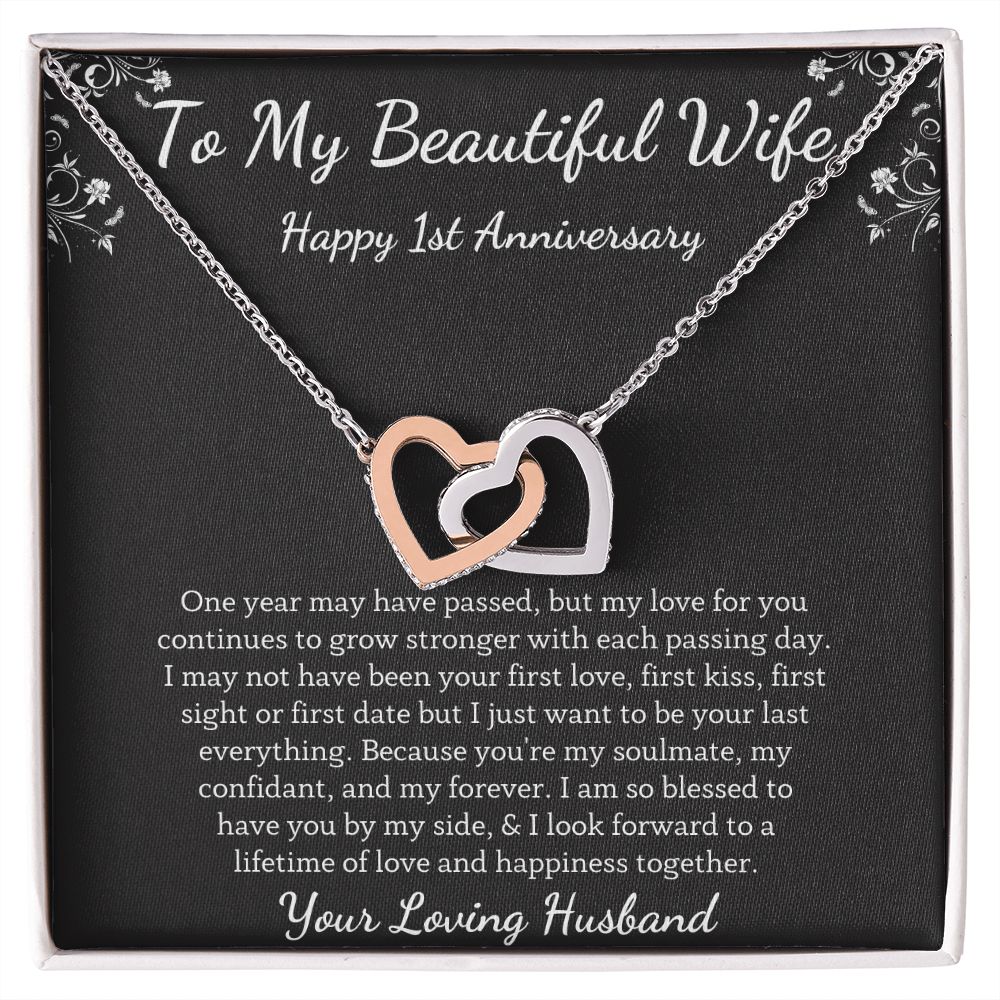 Happy 1st Anniversary - Unique tokens to mark a special occasion, Jewelry Card for Her, Best 1 Year Wedding Anniversary Gift Idea, Gift For Wife from Husband SNJW23-010311