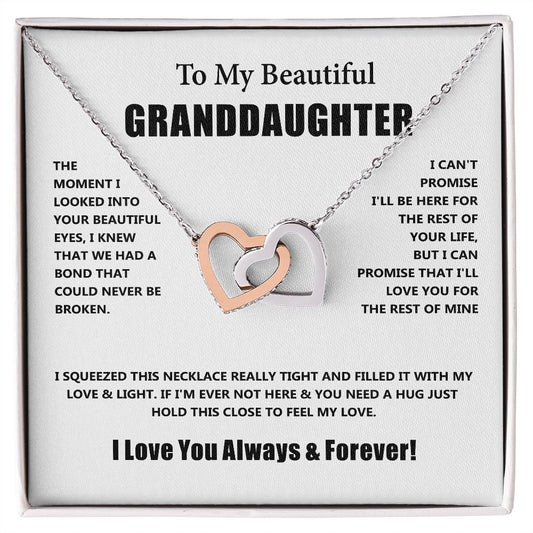 To My Beautiful Granddaughter Gift Necklace, Christmas Gifts For Granddaughter From Grandpa or Grandma