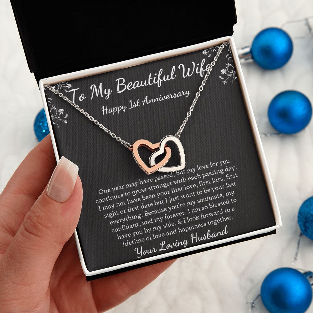 Happy 1st Anniversary - Unique tokens to mark a special occasion, Jewelry Card for Her, Best 1 Year Wedding Anniversary Gift Idea, Gift For Wife from Husband SNJW23-010311