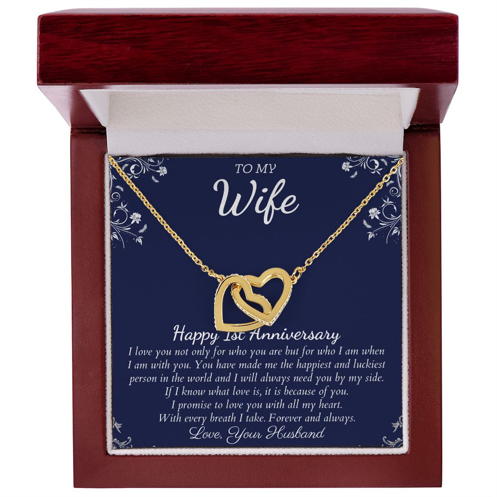Happy 1st Anniversary - Create Lasting Memories with These Anniversary Gifts, Jewelry Card for Her, Best 1 Year Wedding Anniversary Gift Idea, Gift For Wife from Husband SNJW23-010312