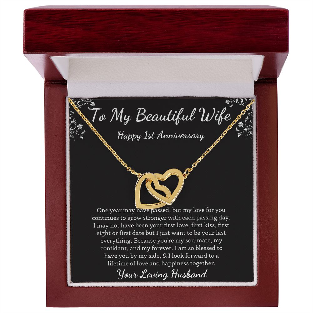 Happy 1st Anniversary - Unique tokens to mark a special occasion, Jewelry Card for Her, Best 1 Year Wedding Anniversary Gift Idea, Gift For Wife from Husband SNJW23-010311