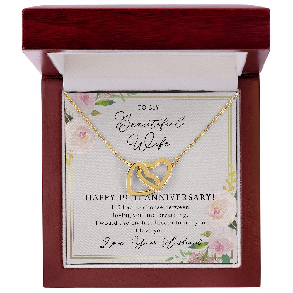 19th Anniversary Necklace Gift For Wife – 19 Years Wedding Jewelry Gift For Her – 19th Wedding Anniversary Wife Gift – 19 Years Anniversary Wedding Present