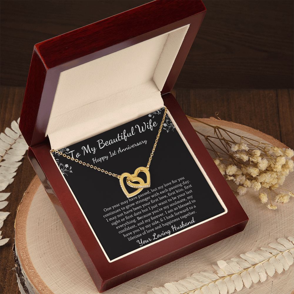 Happy 1st Anniversary - Unique tokens to mark a special occasion, Jewelry Card for Her, Best 1 Year Wedding Anniversary Gift Idea, Gift For Wife from Husband SNJW23-010311