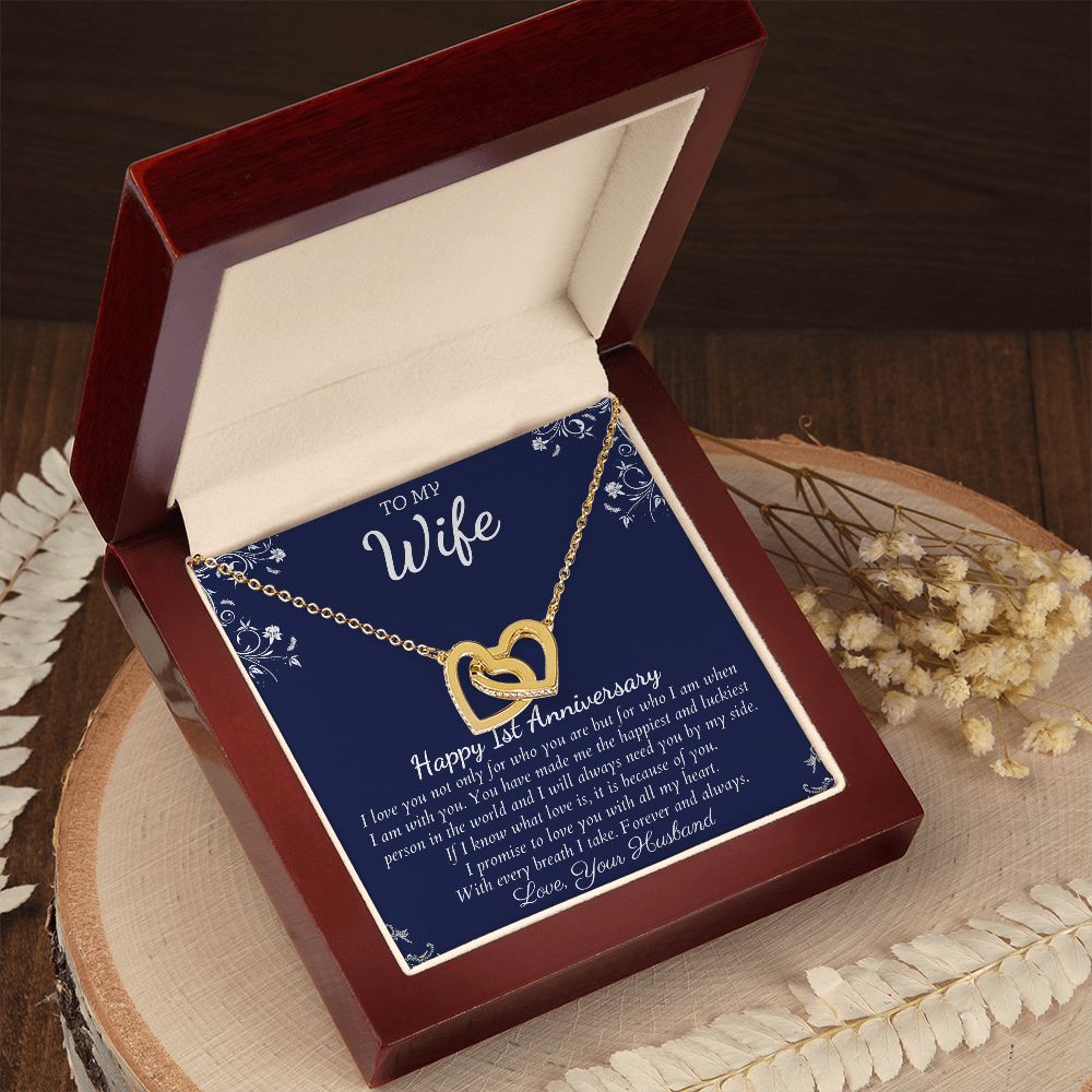 Happy 1st Anniversary - Create Lasting Memories with These Anniversary Gifts, Jewelry Card for Her, Best 1 Year Wedding Anniversary Gift Idea, Gift For Wife from Husband SNJW23-010312