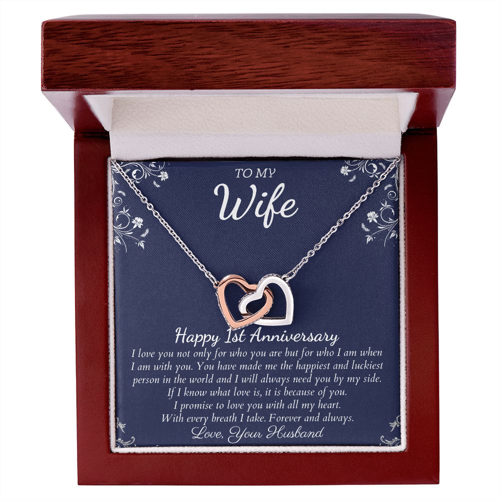 Happy 1st Anniversary - Create Lasting Memories with These Anniversary Gifts, Jewelry Card for Her, Best 1 Year Wedding Anniversary Gift Idea, Gift For Wife from Husband SNJW23-010312
