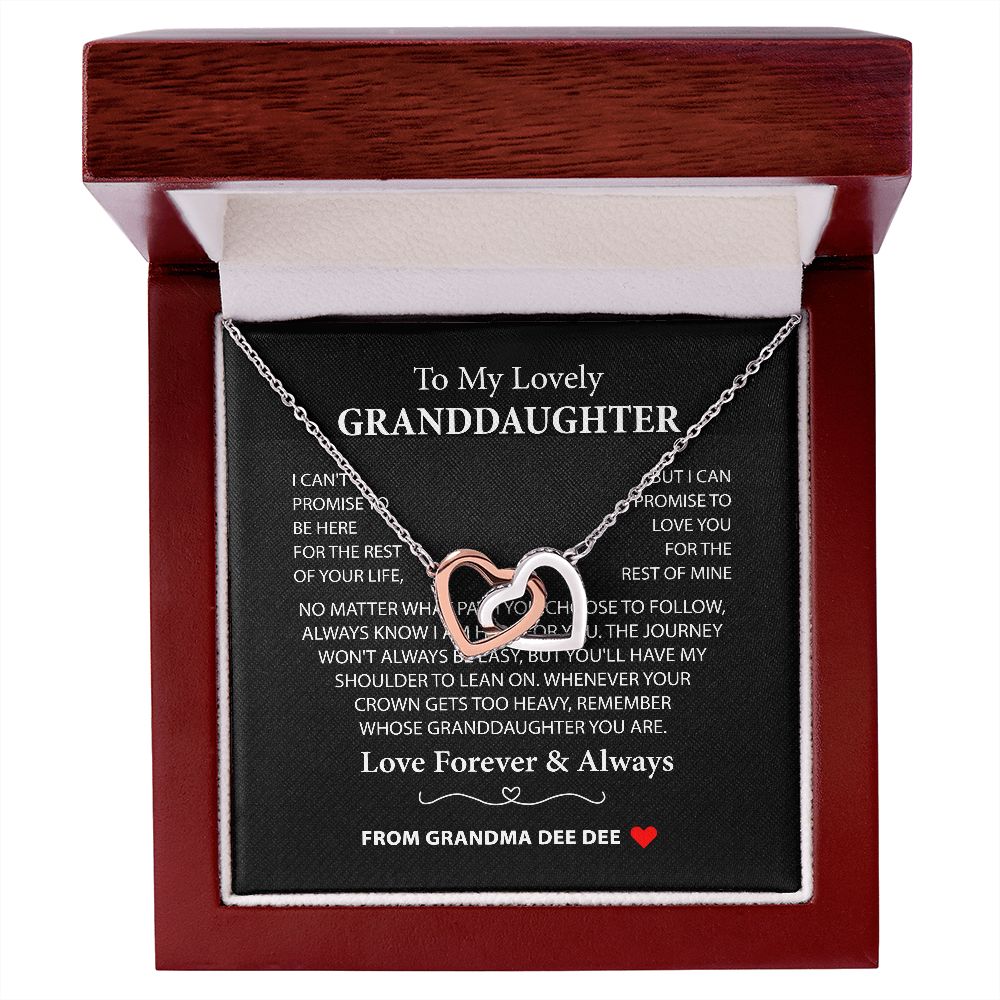 To My Lovely Granddaughter Necklace, Granddaughter Gift Set for Birthday Holiday Christmas from Grandma Grandpa, Gift for Her SPNKJW110426 ( Dee Dee)