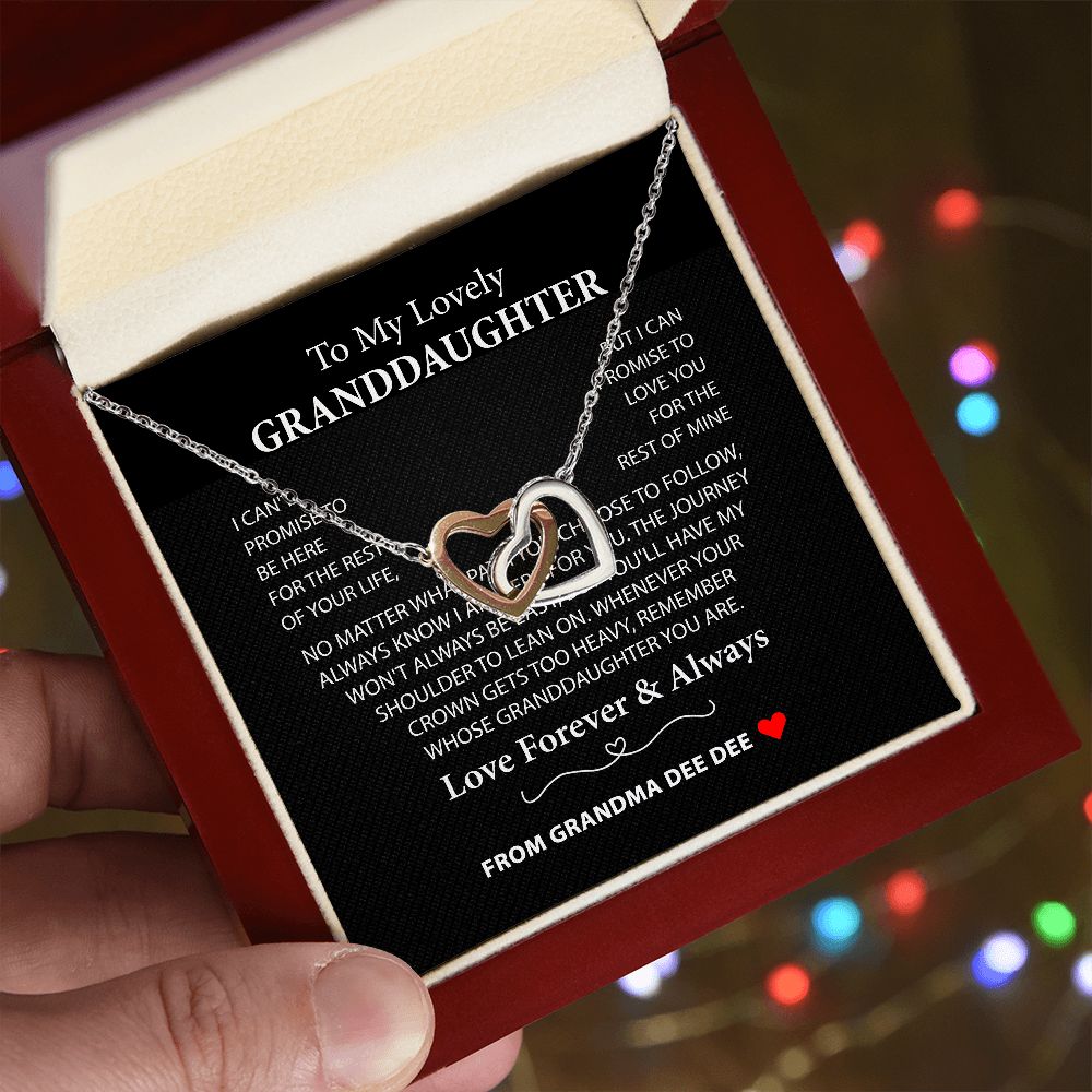 To My Lovely Granddaughter Necklace, Granddaughter Gift Set for Birthday Holiday Christmas from Grandma Grandpa, Gift for Her SPNKJW110426 ( Dee Dee)