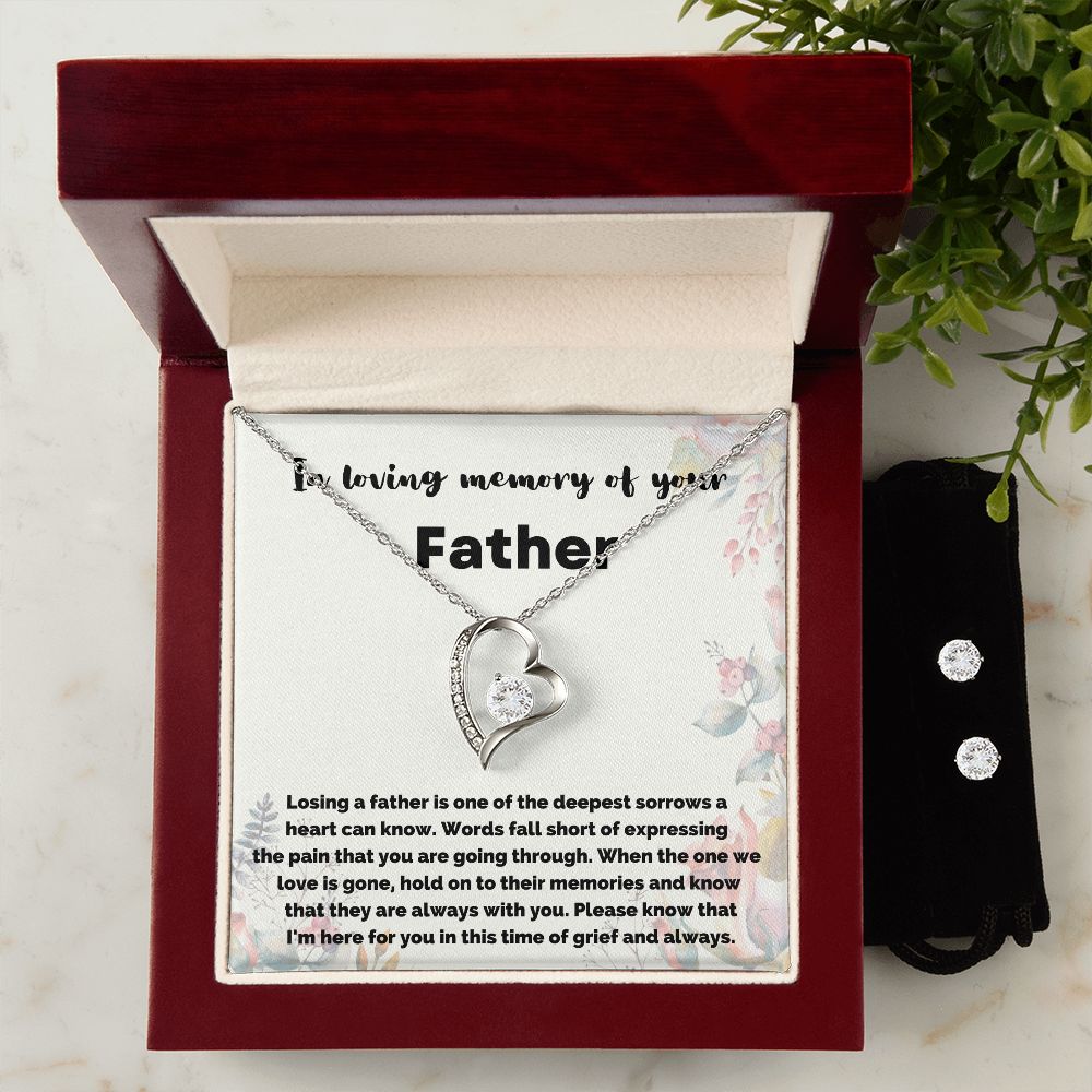 Personalized Loss of Dad Necklace - Memorial Sympathy Gift for Daughter or Son