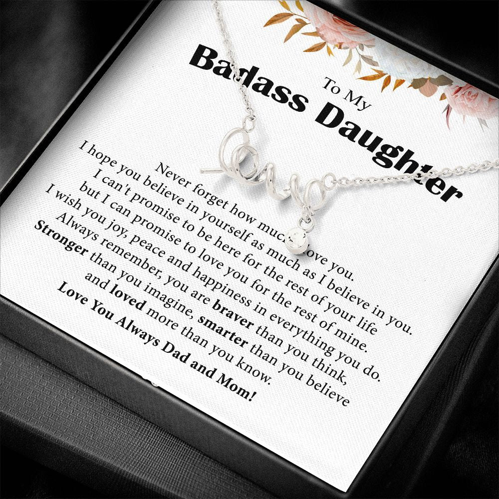 To my badass daughter gift - Necklace for daughter