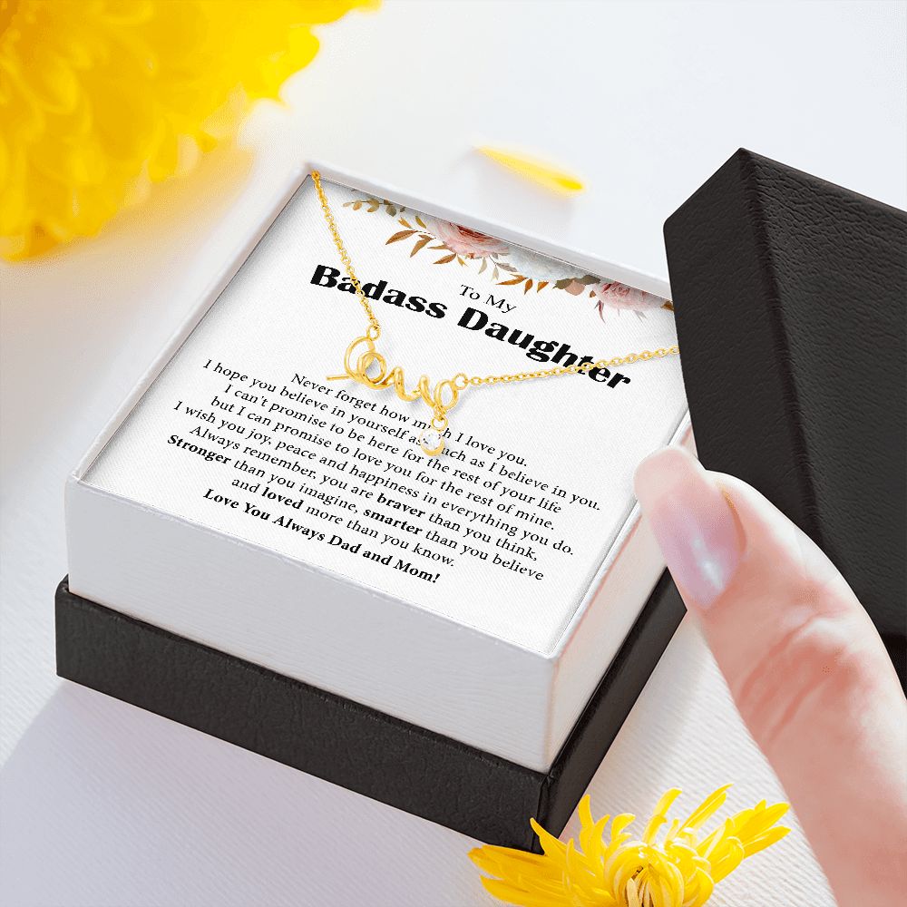 To my badass daughter gift - Necklace for daughter