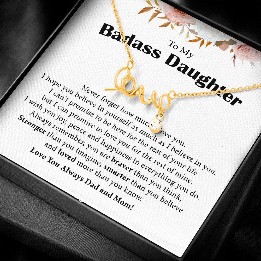 To my badass daughter gift - Necklace for daughter