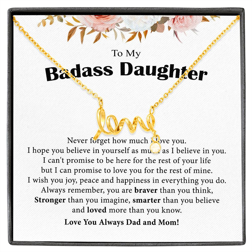 To my badass daughter gift - Necklace for daughter