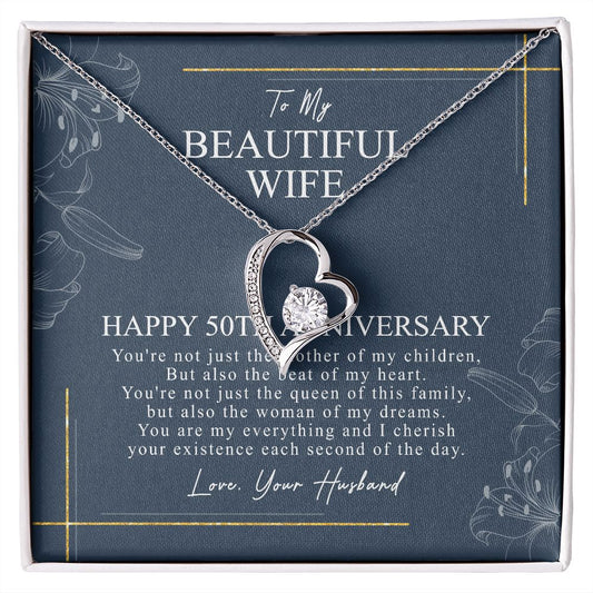 50 Year Wedding Jewelry Gift For Wife - 50 Year Anniversary Necklace Gift For Her B09CLQMN87- B09CLQRW84
