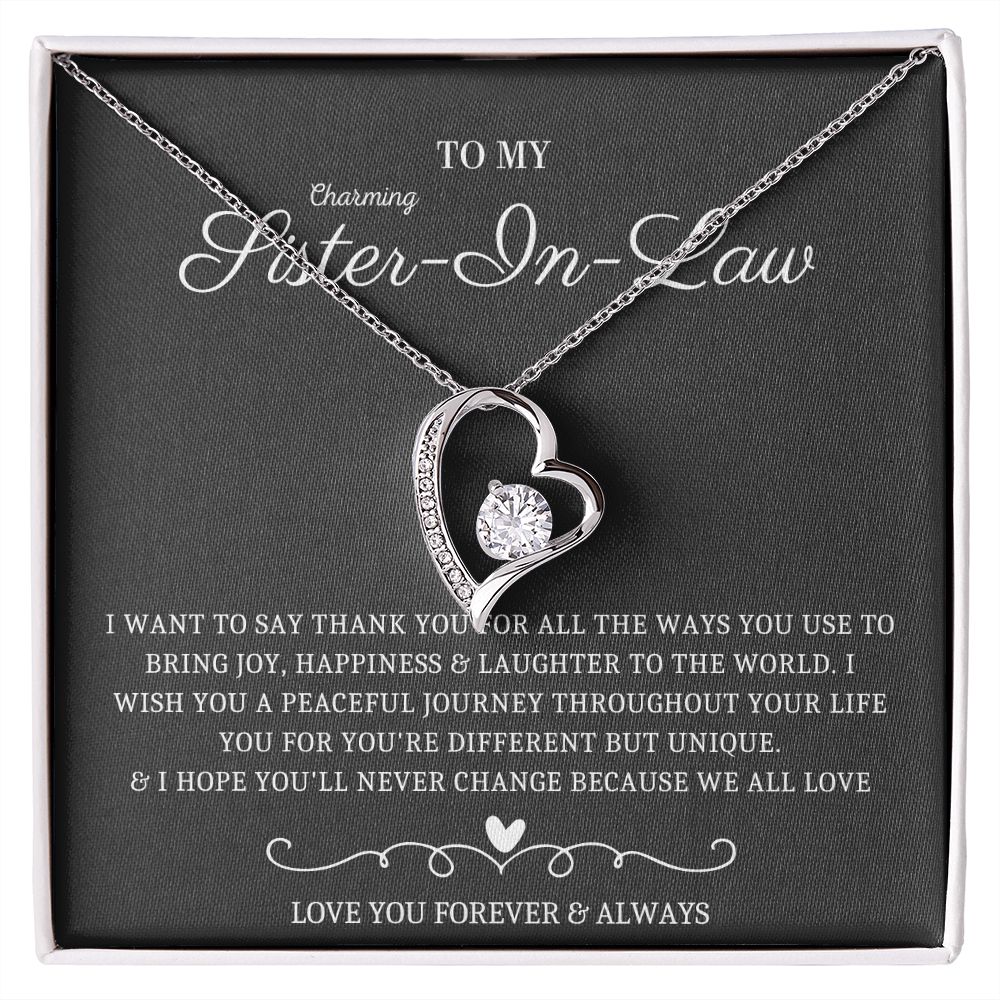 Sister-In-Law Heart Necklace - Symbolic Jewelry with a Beautiful Design, Wedding Gift,Bridesmaid,Bridal Shower Gift, Birthday Gift, Christmas Gift, Gift for Sister in Law, sister in law necklace SNJW23-240206