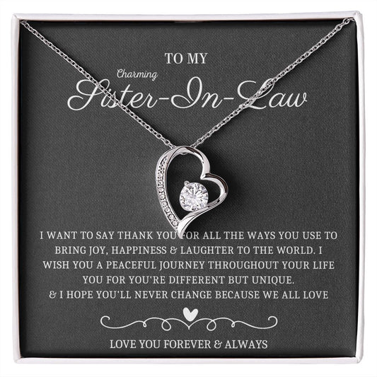 Sister-In-Law Heart Necklace - Symbolic Jewelry with a Beautiful Design, Wedding Gift,Bridesmaid,Bridal Shower Gift, Birthday Gift, Christmas Gift, Gift for Sister in Law, sister in law necklace SNJW23-240206